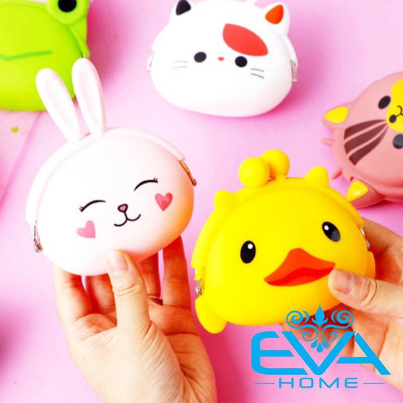 Bóp Ví Silicon Hình Thỏ Con Cầm Tay Xinh Xắn Nhiều Màu