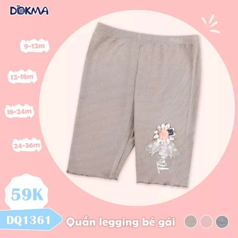 Quần legging đùi bé gái Dokma 9-36M DQ1385, DQ1361
