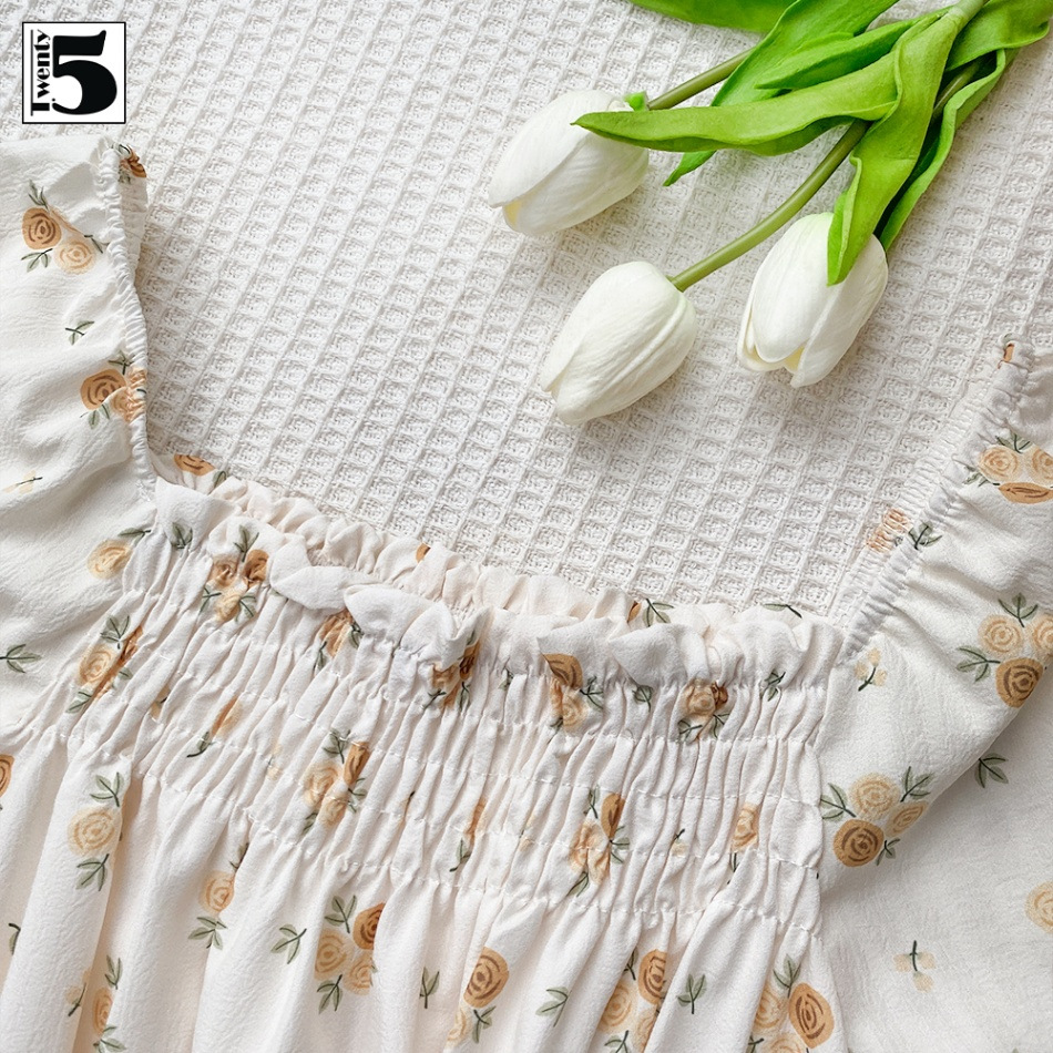 Áo kiểu hình hoa, có 2 nhún bèo Twenty.Five 4911