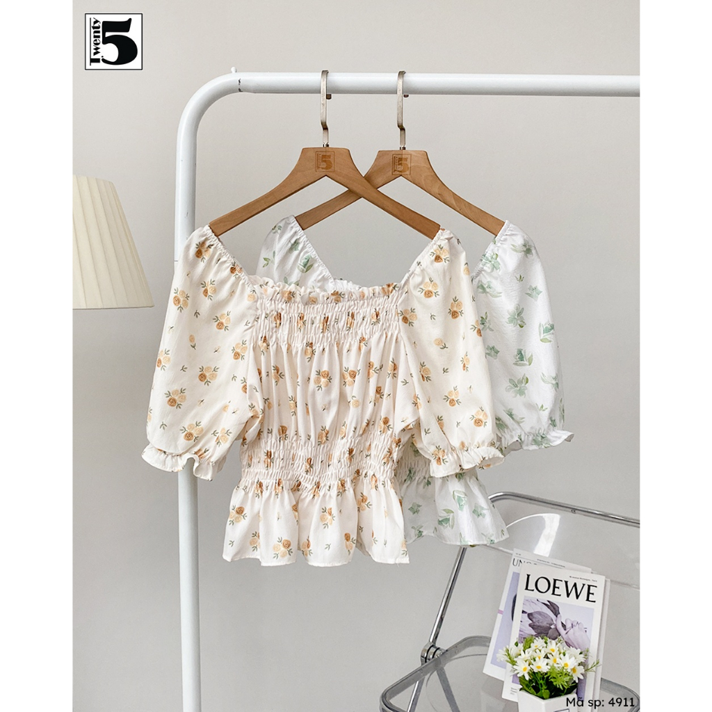 Áo kiểu hình hoa, có 2 nhún bèo Twenty.Five 4911