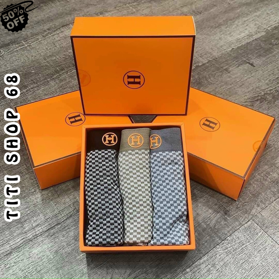 Hộp 3 quần sịp đùi chữ H, thông hơi cao cấp dành cho nam, chất liệu mềm mịn, thoáng mát, bền đẹp