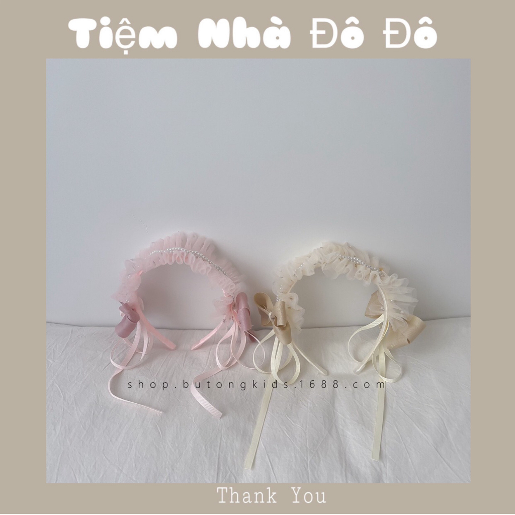 Cược cài tóc băng đô đội đầu sinh nhật công chúa tiểu thư đính ngọc đính nơ cho bé gái sơ sinh style Hàn Quốc