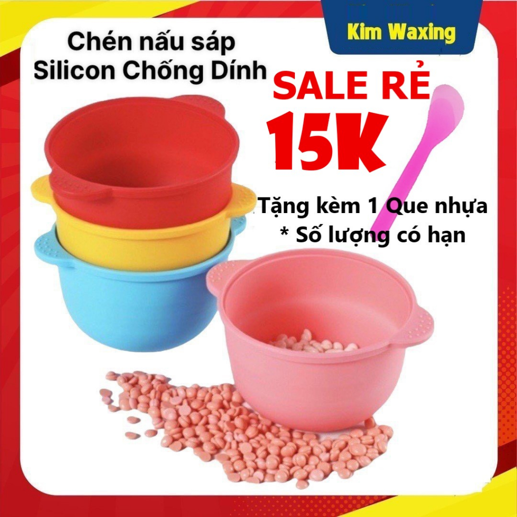 Chén Nấu Sáp Wax Lông SILICON Chống Dính Chịu Nhiệt Dễ Vệ Sinh - Nồi Đun Sáp Chưng Cách Thủy Tại Nhà