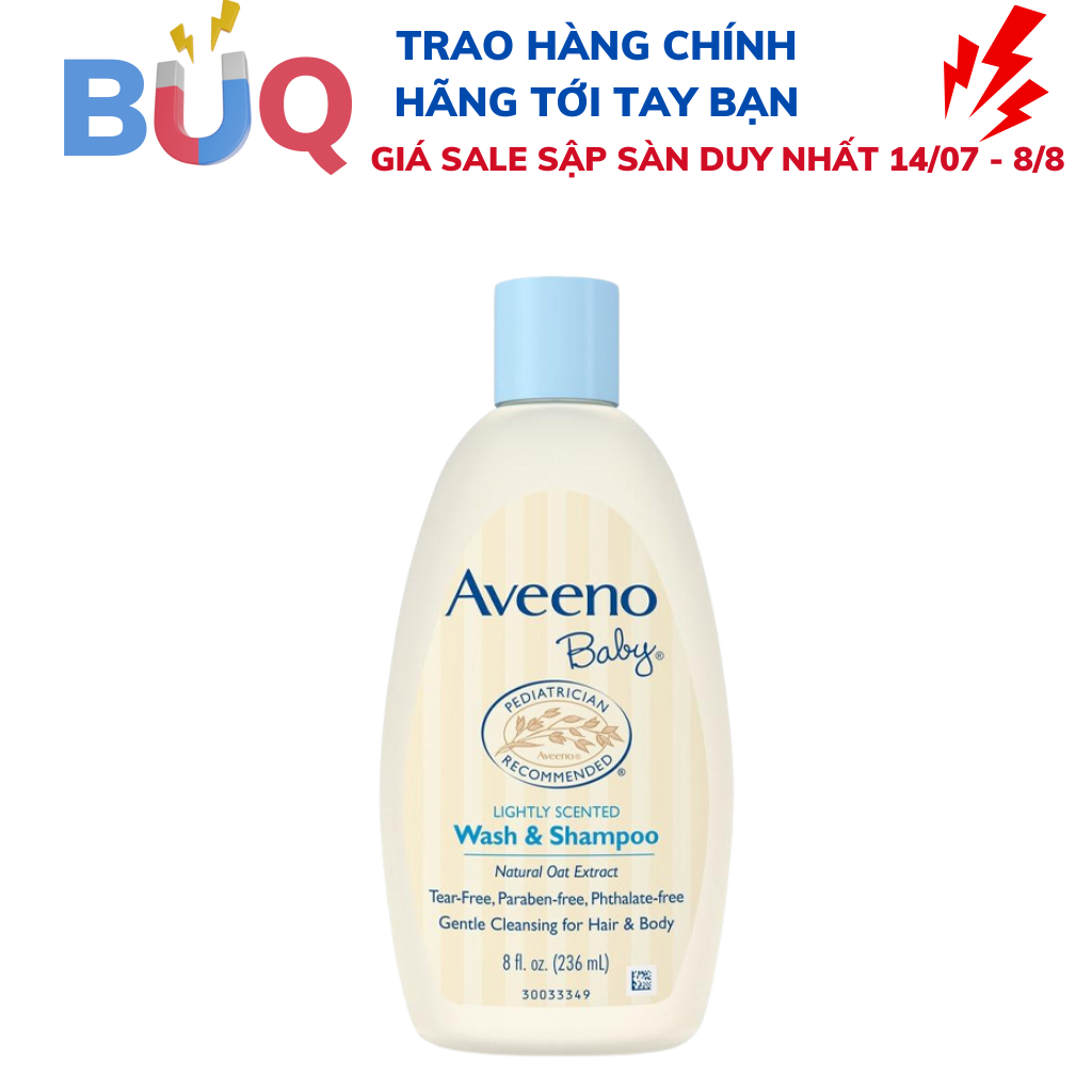 Sữa Tắm Gội Aveeno Baby Daily Moisturize Wash And Shampoo 236ml