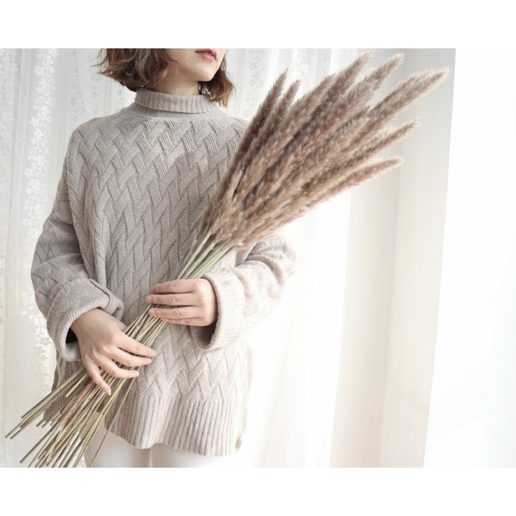 Bó Hoa khô Bông cỏ Lau Hồ ly xù không rụng hàng nhập siêu bền