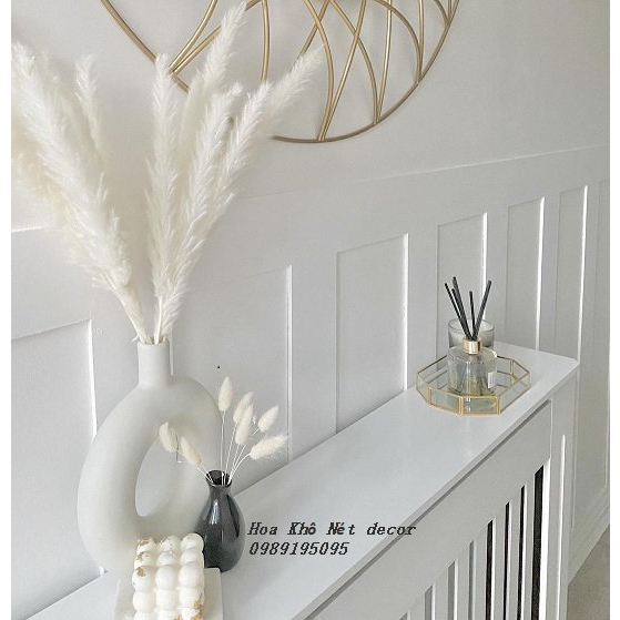 Bó Hoa khô Bông cỏ Lau Hồ ly xù không rụng hàng nhập siêu bền