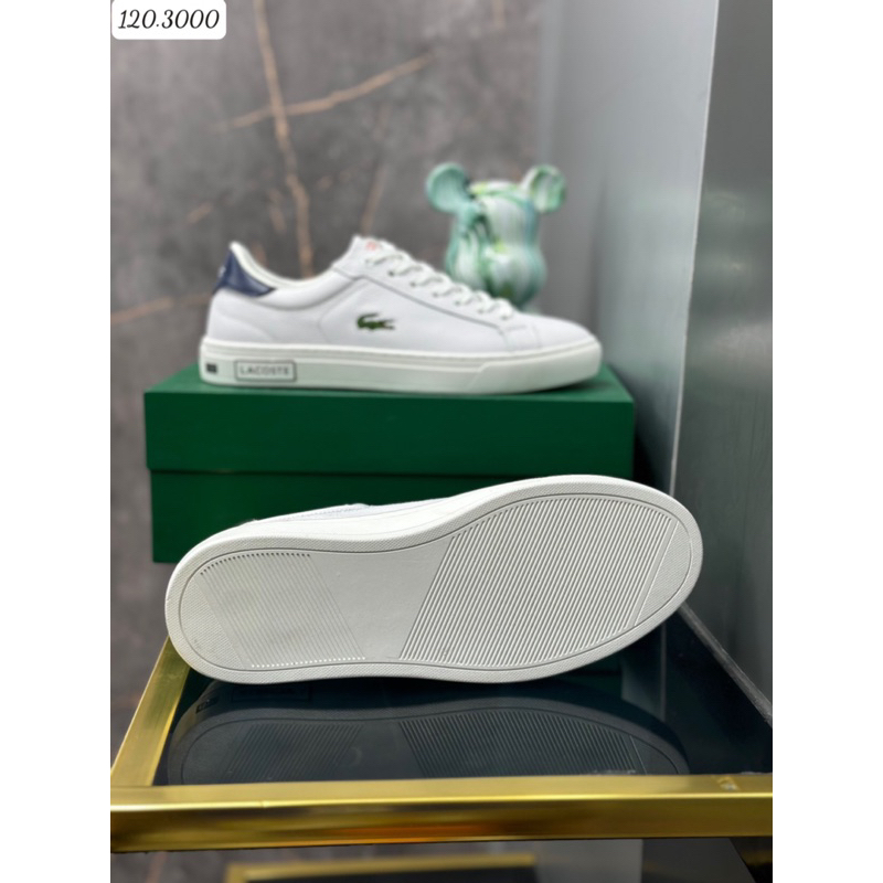 Giày buộc dây Lacos cá sâu da thật 2 màu đen trắng