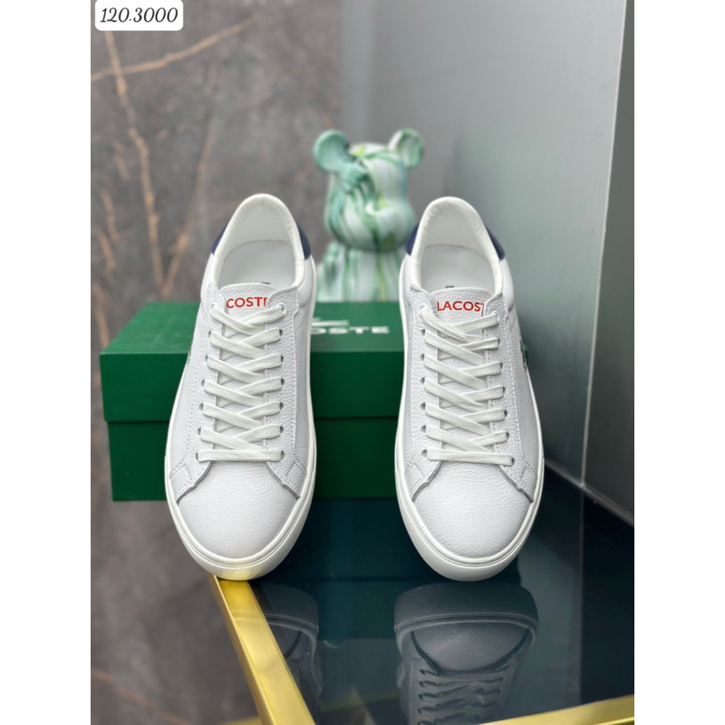 Giày buộc dây Lacos cá sâu da thật 2 màu đen trắng