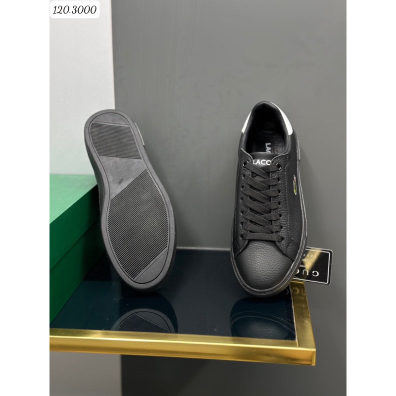 Giày buộc dây Lacos cá sâu da thật 2 màu đen trắng