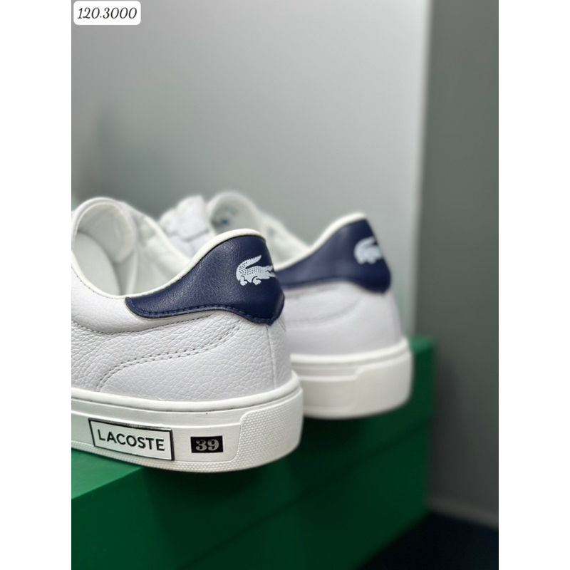 Giày buộc dây Lacos cá sâu da thật 2 màu đen trắng