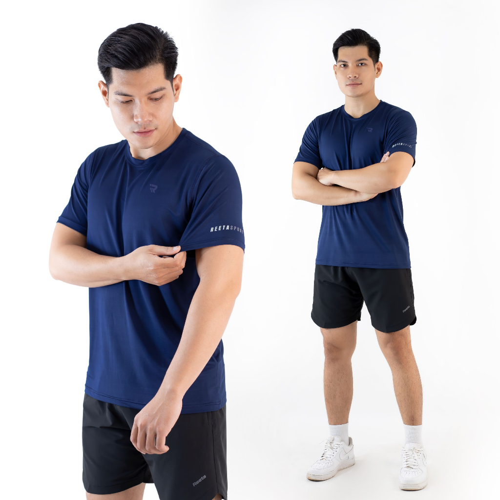 Áo Thể Thao Chạy Bộ Tập Gym Nam Cổ Tròn Ngắn Tay Thun Lạnh Reeta Thoáng Khí, Thoát Ẩm Nhiều Màu - A2242