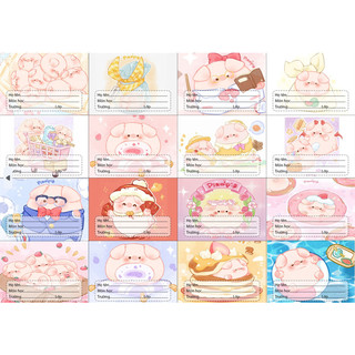nhãn vở heo hồng NV39 nhãn vở hoạt hình có keo dán sẵn giá lẻ 1 tờ 16 nhãn