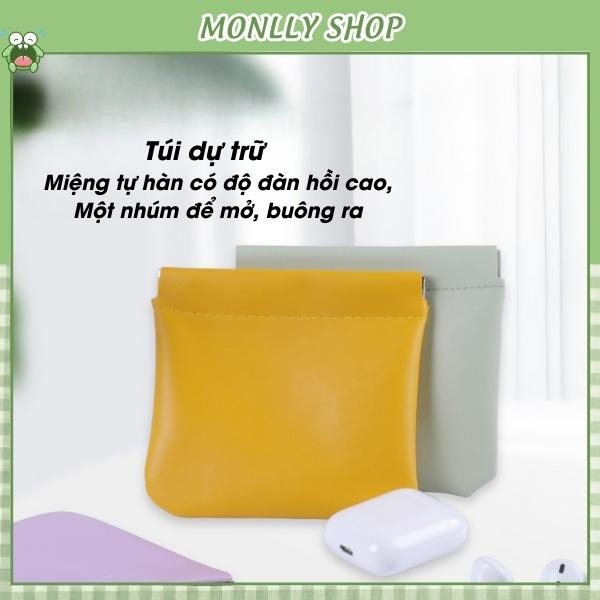 Túi Đựng Tai Nghe, Mỹ Phẩm, Khăn,... Cáp Sạc Bằng Da Nhỏ Gọn Tiện Dụng-Monlly Shop