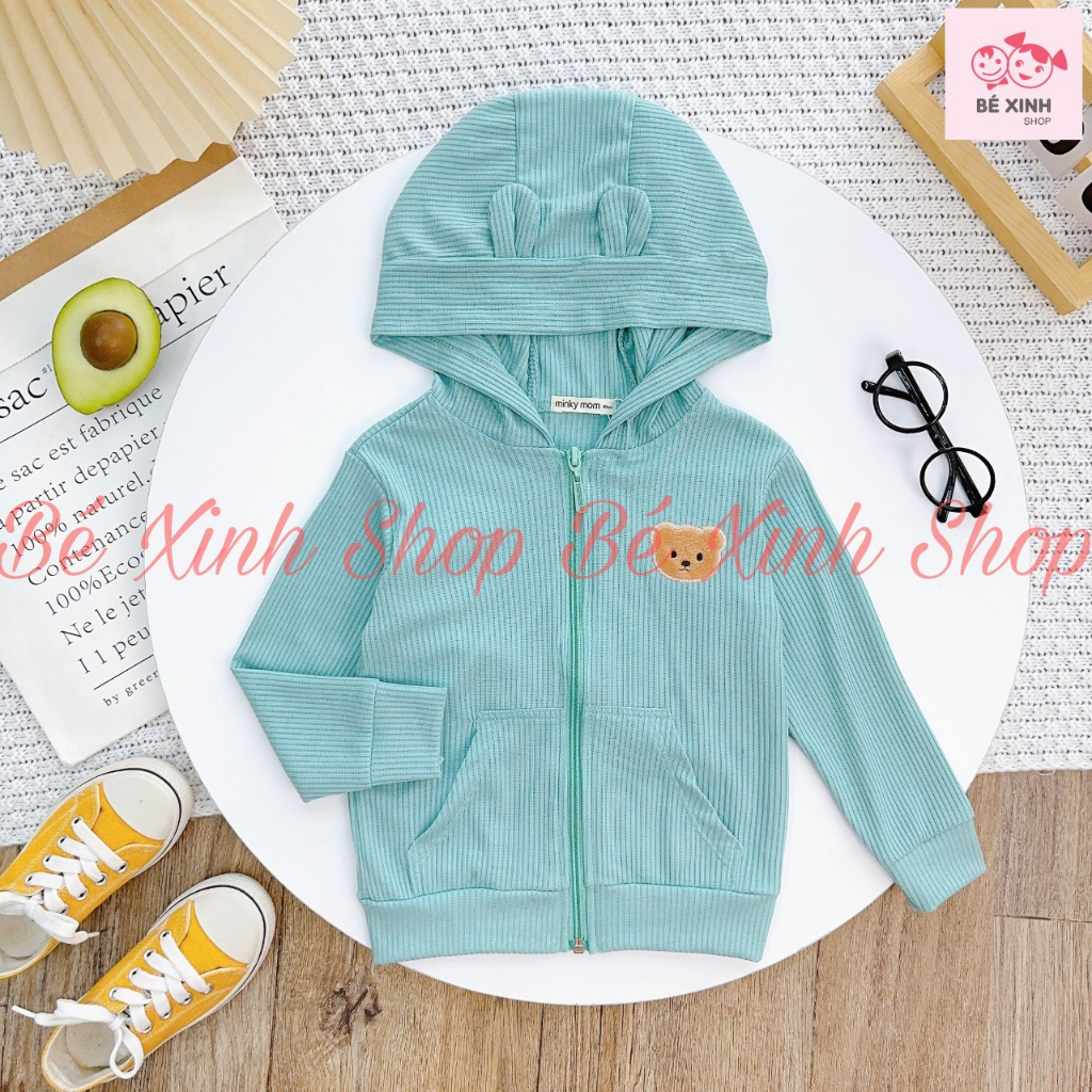 Áo Khoác Chống Nắng Cho Bé Trai Bé Gái 8-22kg MIKKO MOM  Áo Khoác Gió Có Nón Cho Bé Trai Gái AK GÂN