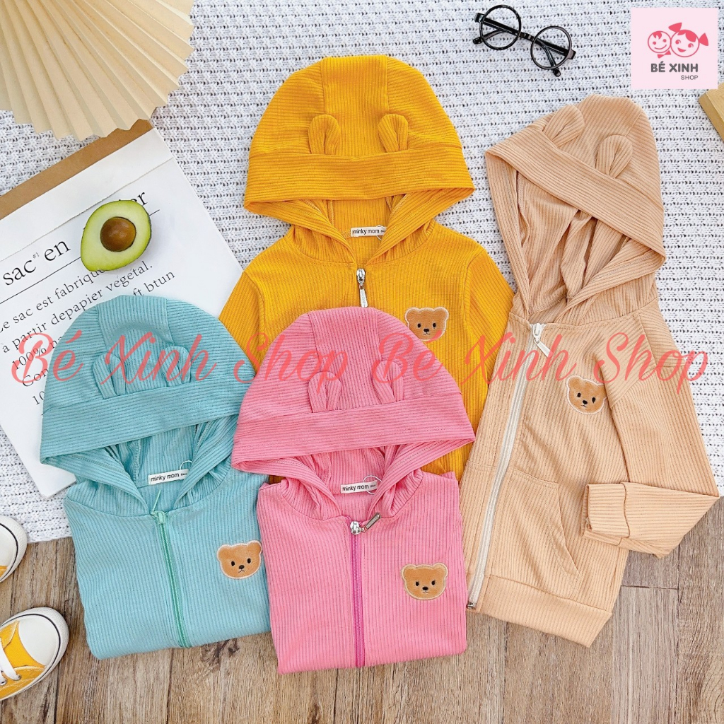 Áo Khoác Chống Nắng Cho Bé Trai Bé Gái 8-22kg MIKKO MOM  Áo Khoác Gió Có Nón Cho Bé Trai Gái AK GÂN