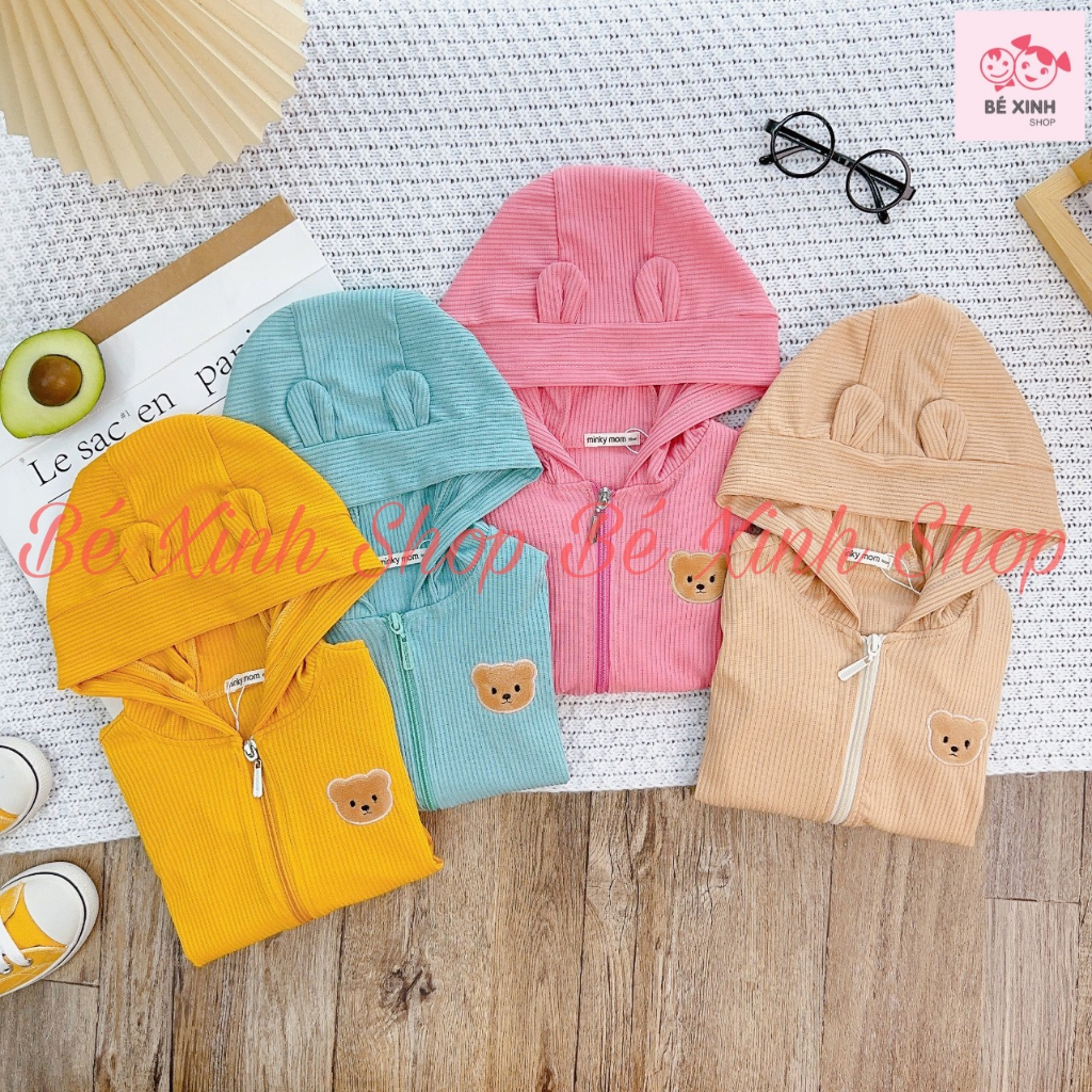 Áo Khoác Chống Nắng Cho Bé Trai Bé Gái 8-22kg MIKKO MOM  Áo Khoác Gió Có Nón Cho Bé Trai Gái AK GÂN