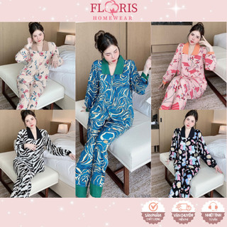 Đồ bộ pijama vải mịn thoáng mát tay dài quần dài - Bộ ngủ mặc nhà lụa mango không nhăn