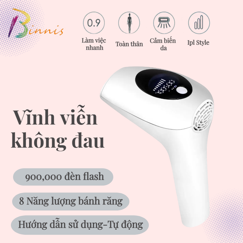 Binnis Máy Triệt Lông Vĩnh Viễn Cầm Tay Tại Nhà,Máy Triệt Lông Cao Cấp,Trẻ Hóa Da Sạch Bóng Lông,Bảo hành chính hãng