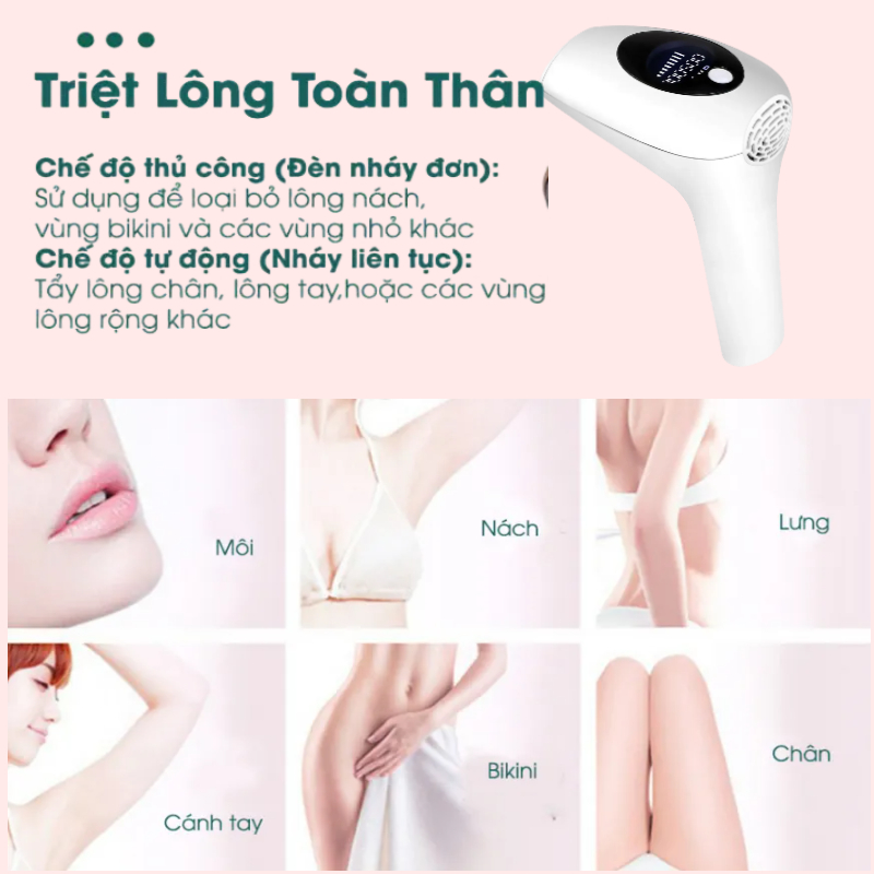 Binnis Máy Triệt Lông Vĩnh Viễn Cầm Tay Tại Nhà,Máy Triệt Lông Cao Cấp,Trẻ Hóa Da Sạch Bóng Lông,Bảo hành chính hãng