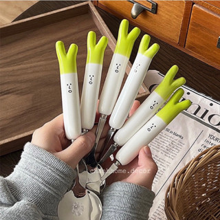  Muỗng nĩa Củ Hành inox 304 tay cầm bằng sứ hộp bộ muỗng nĩa ăn cơm cá nhân văn phòng đi học đi picnic |Chanhhomedecor| 