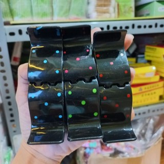 Combo 6 cái Kẹp tóc 5 răng chấm bi đen bóng (sale trầy)