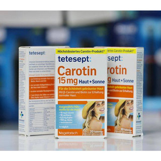Hàng Đức Viên uống chống nắng Tetesept Carotin, hộp 30 viên