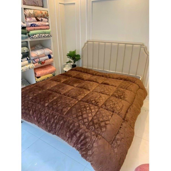 Chăn lông cừu LV thương hiệu nhập khẩu cao cấp nhiều màu, chăn tuyết đại hàn cao cấp