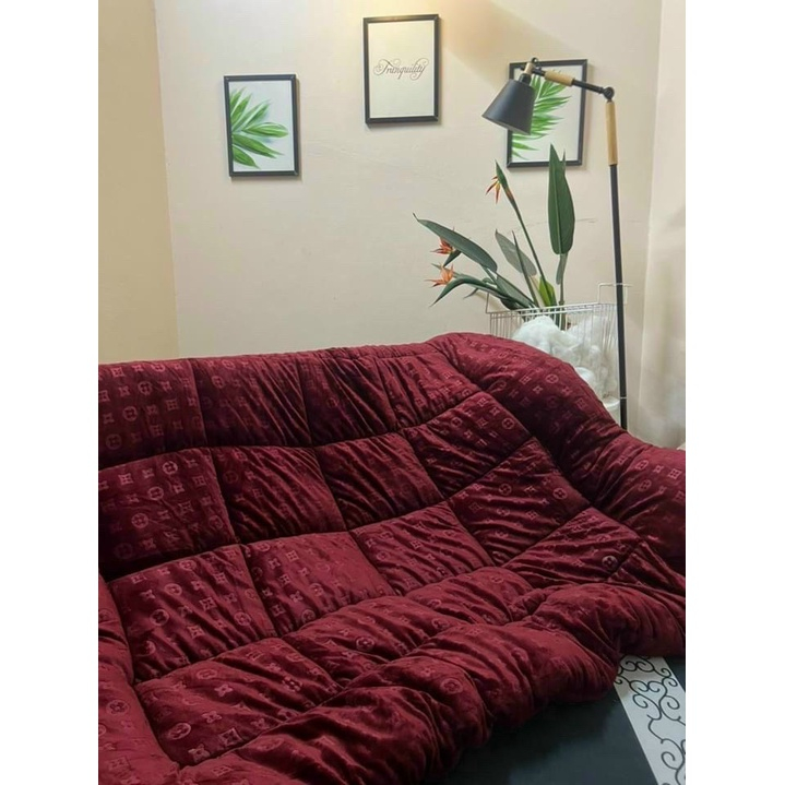 Chăn lông cừu LV thương hiệu nhập khẩu cao cấp nhiều màu, chăn tuyết đại hàn cao cấp