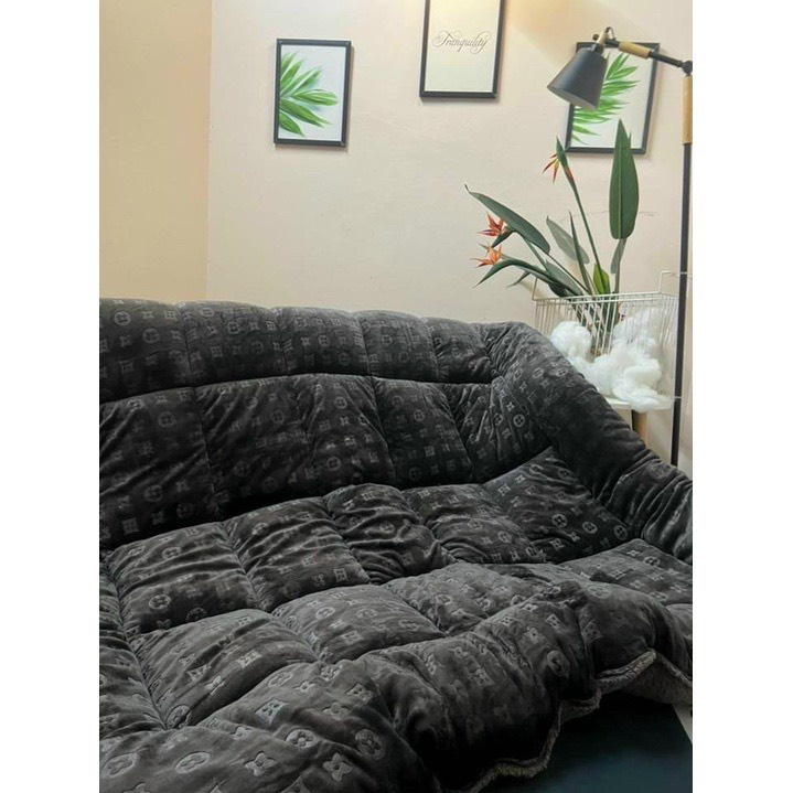 Chăn lông cừu LV thương hiệu nhập khẩu cao cấp nhiều màu, chăn tuyết đại hàn cao cấp