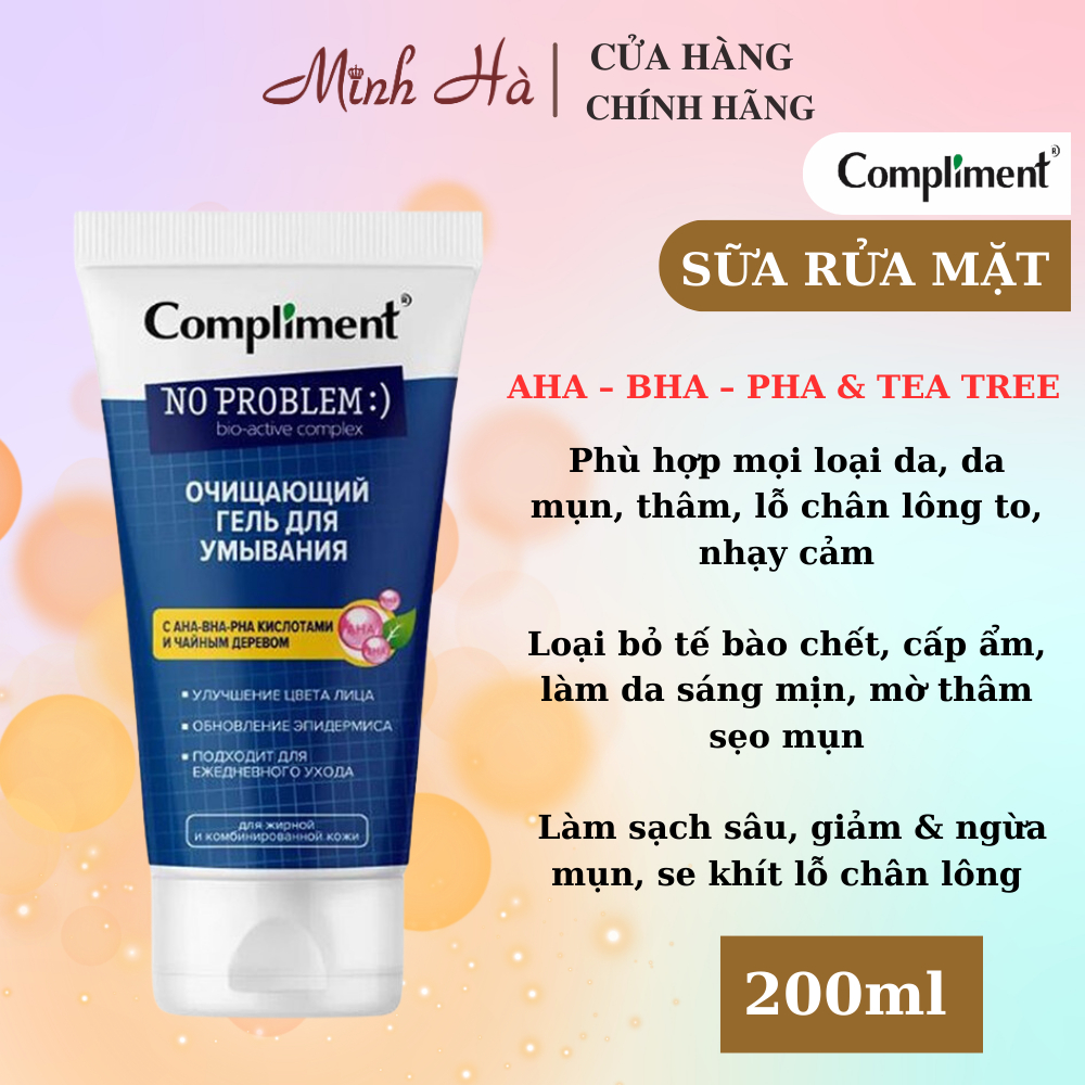 Sữa rửa mặt Compliment No Problem 200ml giúp làm sạch và giảm mụn