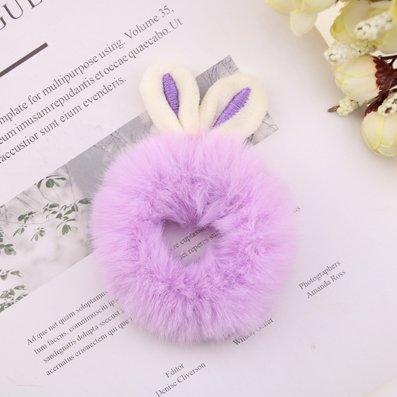 Dây buộc tóc thỏ lông mềm mại dễ thương cho bé