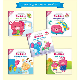 Sách ehon thỏ bông bộ sách nuôi dưỡng tâm hồn cho bé song ngữ anh việt - bộ 5 cuốn