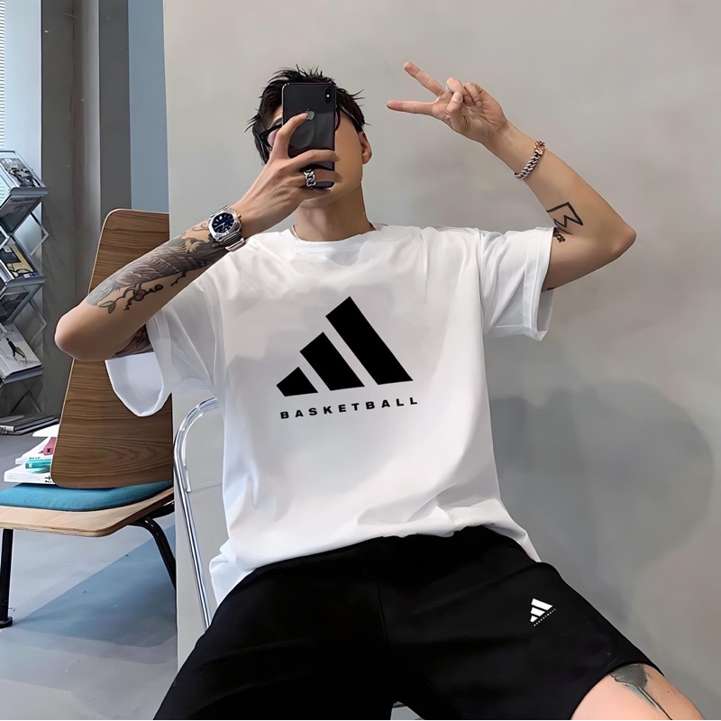 Áo thun ADIDAS BASKETBALL cao cấp - áo phông Unisex nam nữ hàn quốc xuất xịn
