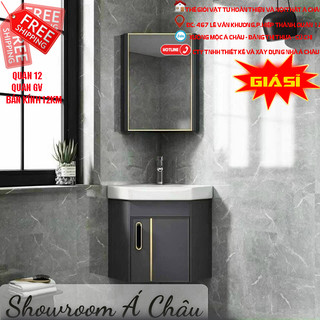 Tủ lavabo nhôm góc,Tủ chậu rửa mặt mini nhôm,Chậu rửa mặt,tủ chậu lavabo gương mini thích hợp cho khu thiết kế nhỏ hẹp