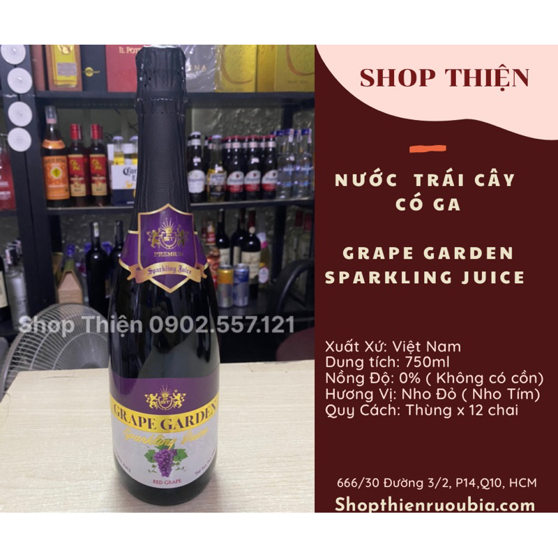 Nước Trái cây Grape Gaarden Sparkling Juice 750ml-Nho đỏ