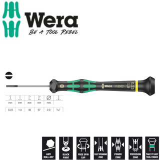 Tua vít wera điện tử dẹp 2 cạnh 2035 0,23 x 1,5 x 40mm cho điện tử và cơ khí chính xác wera 05118002001