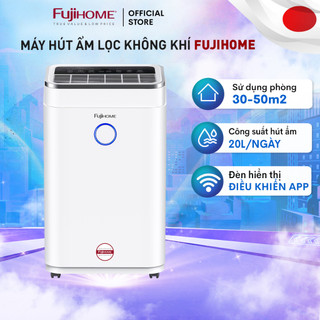 Máy hút ẩm lọc không khí 50m2 Fujihome nhập khẩu đèn hiển thị chỉ số độ ẩm, máy hút ẩm không khí thông minh kết nối wifi
