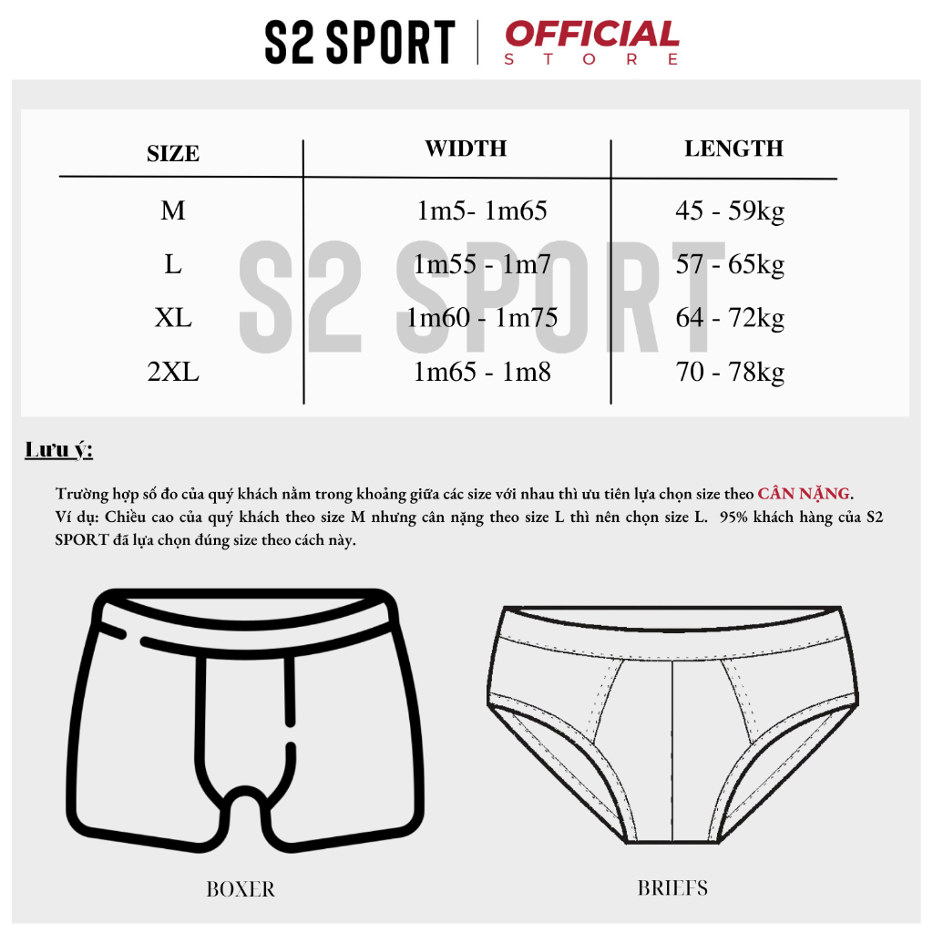 Quần lót nam S2 SPORT SBF03 sịp tam giác cao cấp cạp to logo dệt liền co giãn 4 chiều thoáng mát mềm mịn kháng khuẩn