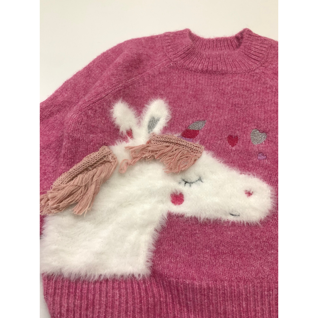 Áo len Pony hồng cho bé gái AMT003