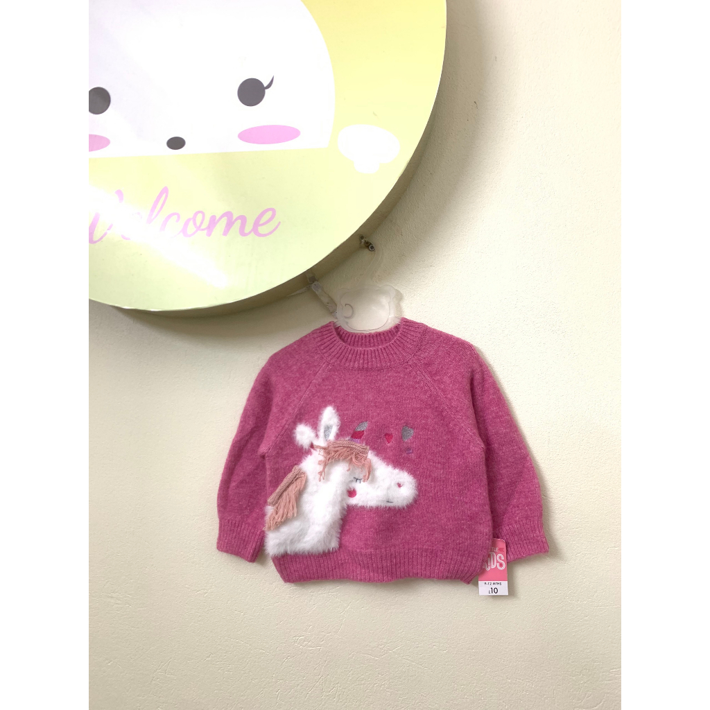 Áo len Pony hồng cho bé gái AMT003