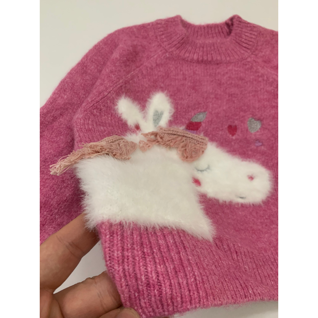 Áo len Pony hồng cho bé gái AMT003
