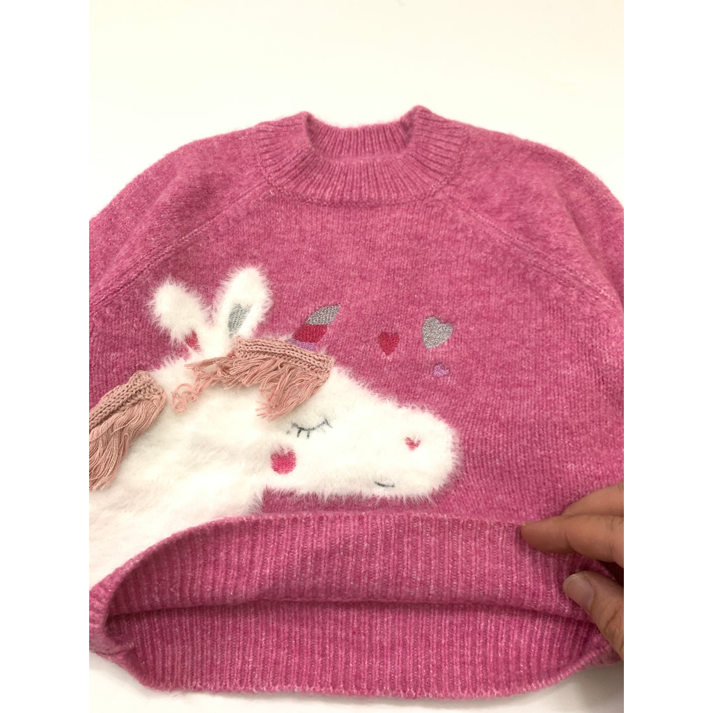Áo len Pony hồng cho bé gái AMT003