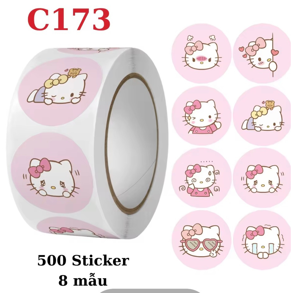 50 Tem nhãn dán Sticker thank you size 2.5cm và 3.8cm