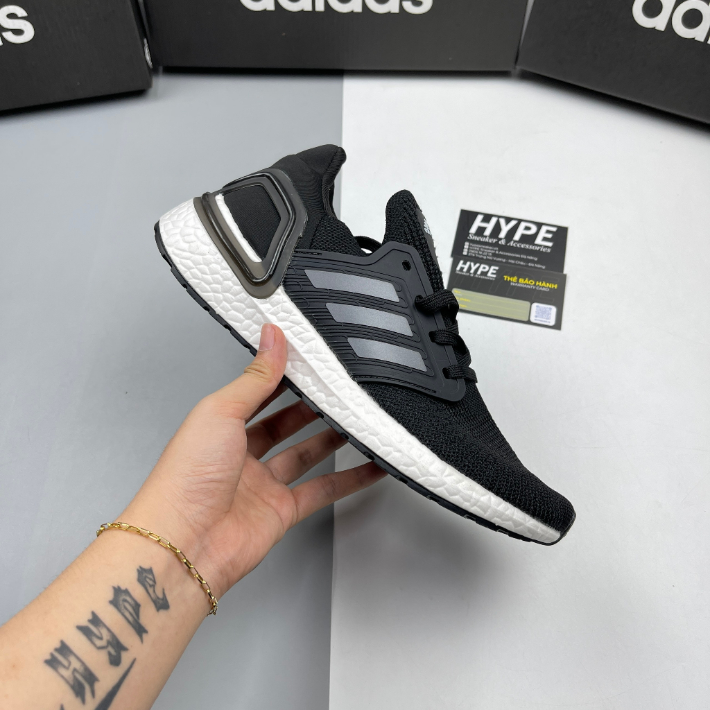 Giày Thể Thao Ultraboost 20 Black White/Black/ Grey /white( trắng đen, đen, xám, trắngHype Sneaker / Phiên Bản 1:1 Chuẩn