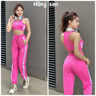Set dài tập gym nữ jogger 3 sọc das xinh