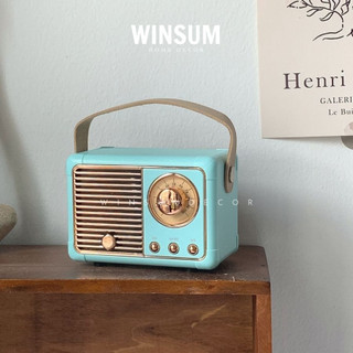 Loa nghe nhạc kết nối bluetooth phong cách cổ điển, có quai cầm bằng da - Winsum.decor