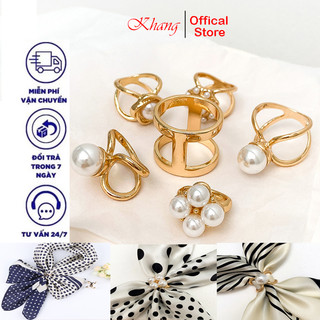 Khuy cài khăn quàng cổ lụa Bandana Turban Khangstore1626, cài áo nút thắt khăn lụa quàng cổ trendy