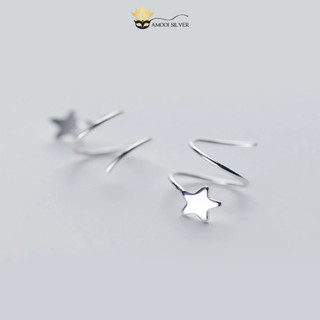 Bông tai bạc s925 ngôi sao xoắn đáng yêu - amooi silver abt025