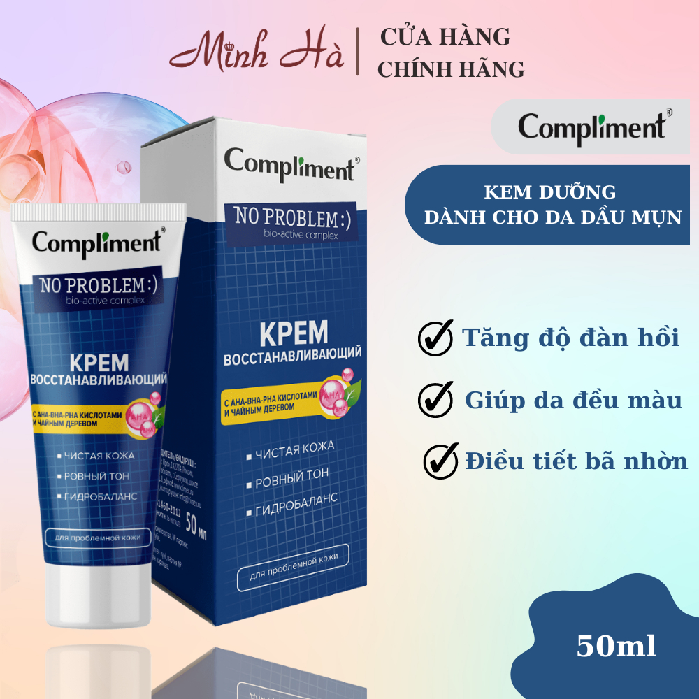 Kem dưỡng Compliment No Problem AHA BHA 50ml dành cho da dầu mụn