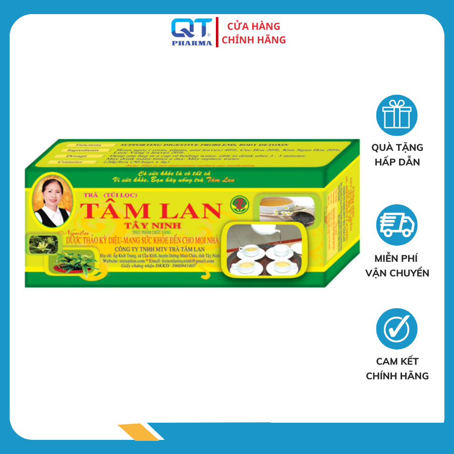 Trà Tâm Lan Tây Ninh Hộp 30 túi lọc- Giúp Thanh nhiệt giải độc, đào thải các gốc tự do,hỗ trợ giảm mỡ máu